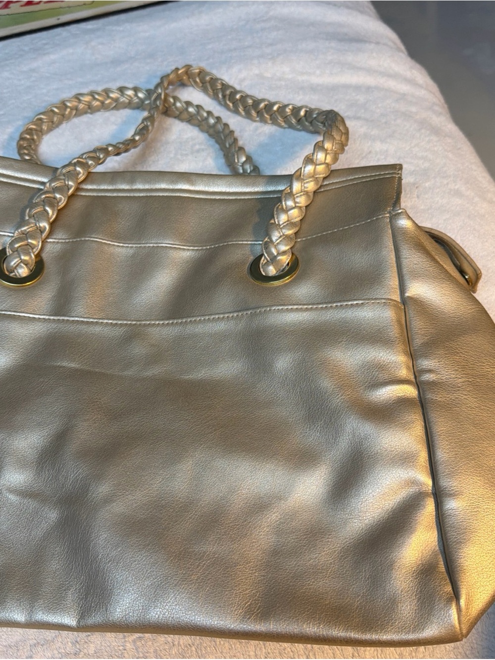 Lancomè Gold Metallic Braided Handle Tote Bag - Women